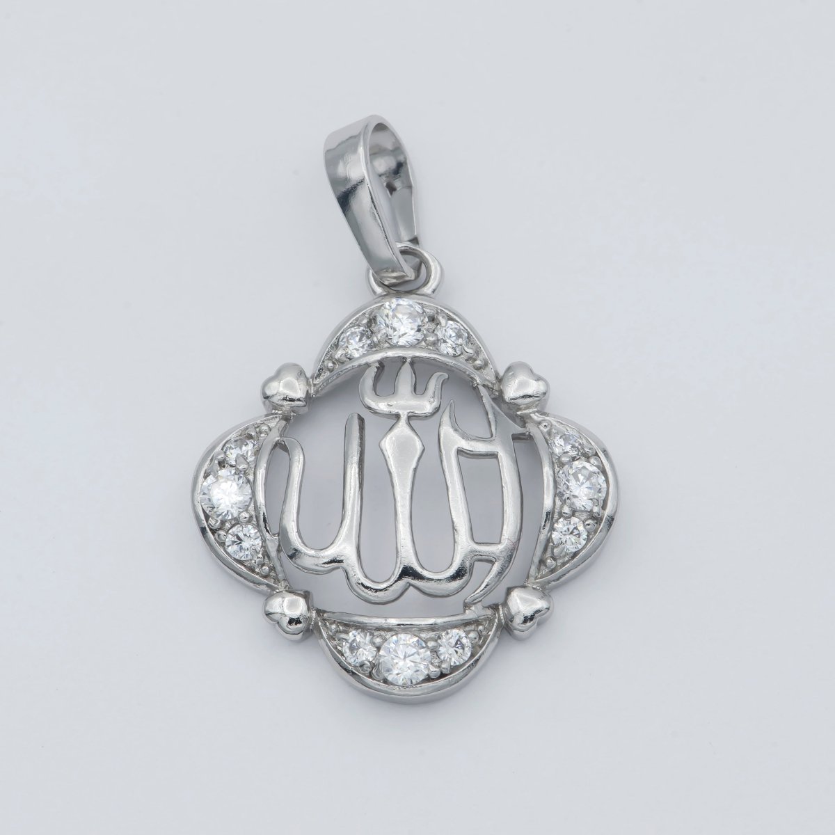 2 Tone Color Pendant in 24k Gold Jewelry Allah Pendant Micro Pave Calligraphy Pendant Necklace for Muslim Islam Religious Jewelry H-878 H-879 - DLUXCA