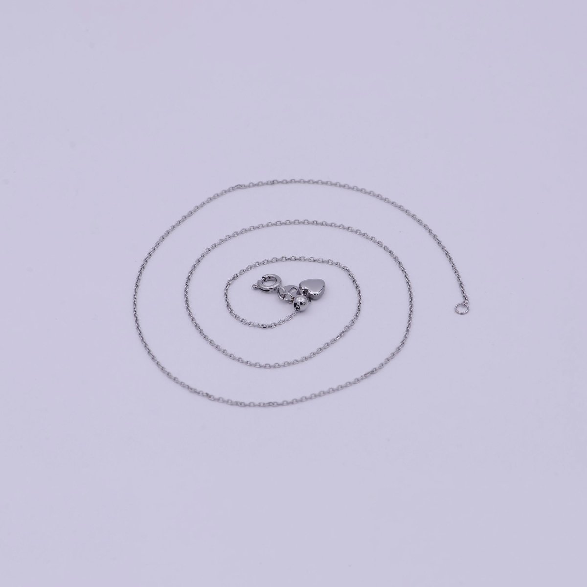 20" Layering Silver Cable Chain Necklace, Dainty 1.4mm Finished Chain with Spring Ring | WA-517 Clearance Pricing - DLUXCA