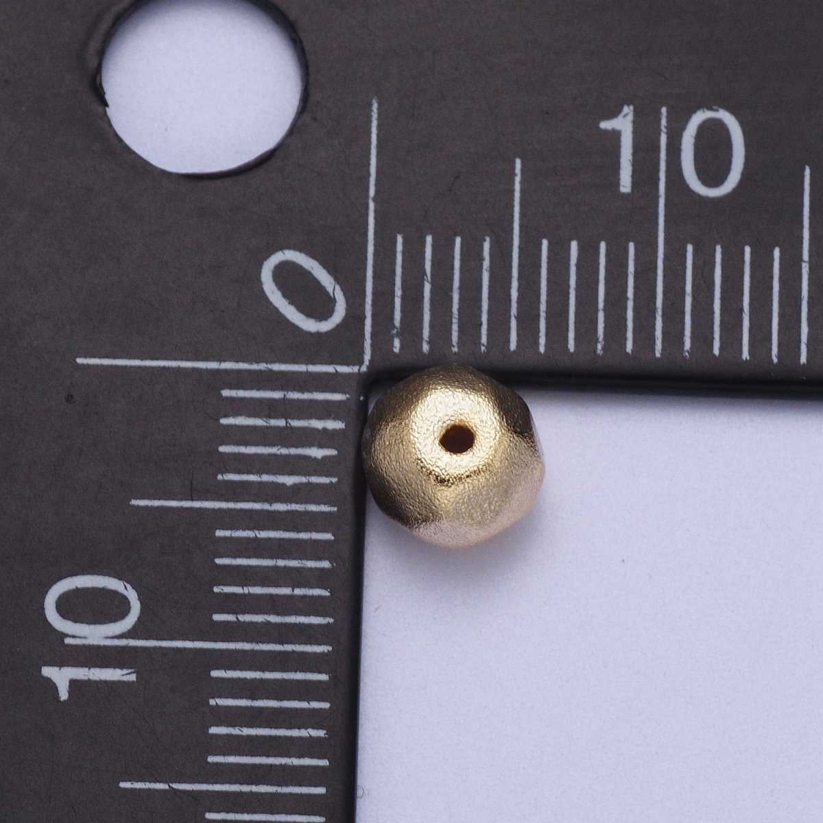 20 Pieces 4mm, 6mm, 8mm Round Textured Geometric Gold Matte Bean Bead | B-391 - DLUXCA