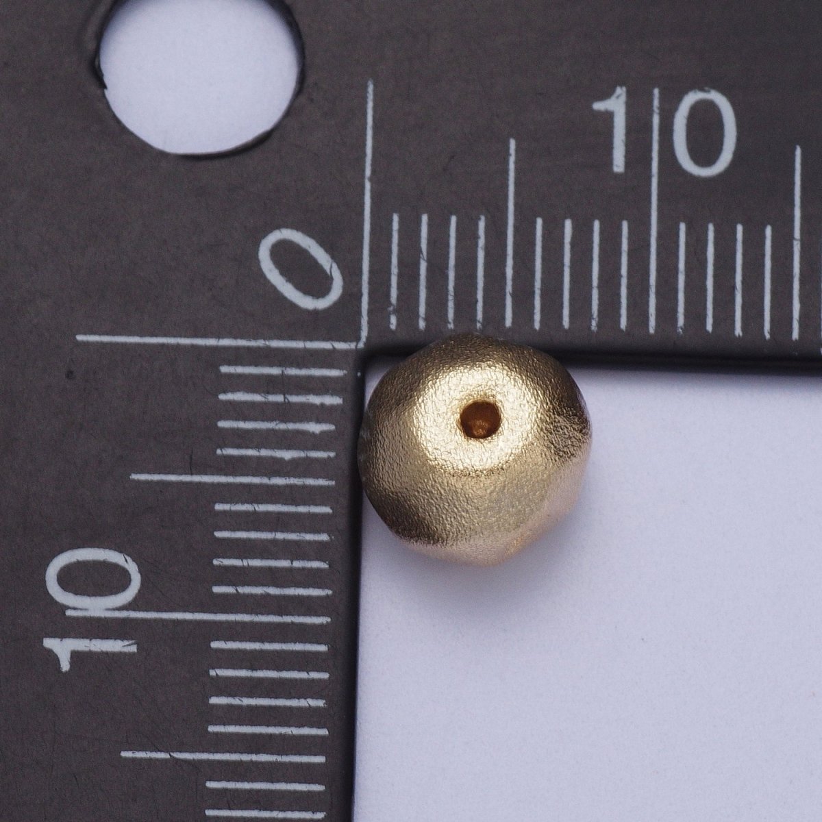 20 Pieces 4mm, 6mm, 8mm Round Textured Geometric Gold Matte Bean Bead | B-391 - DLUXCA