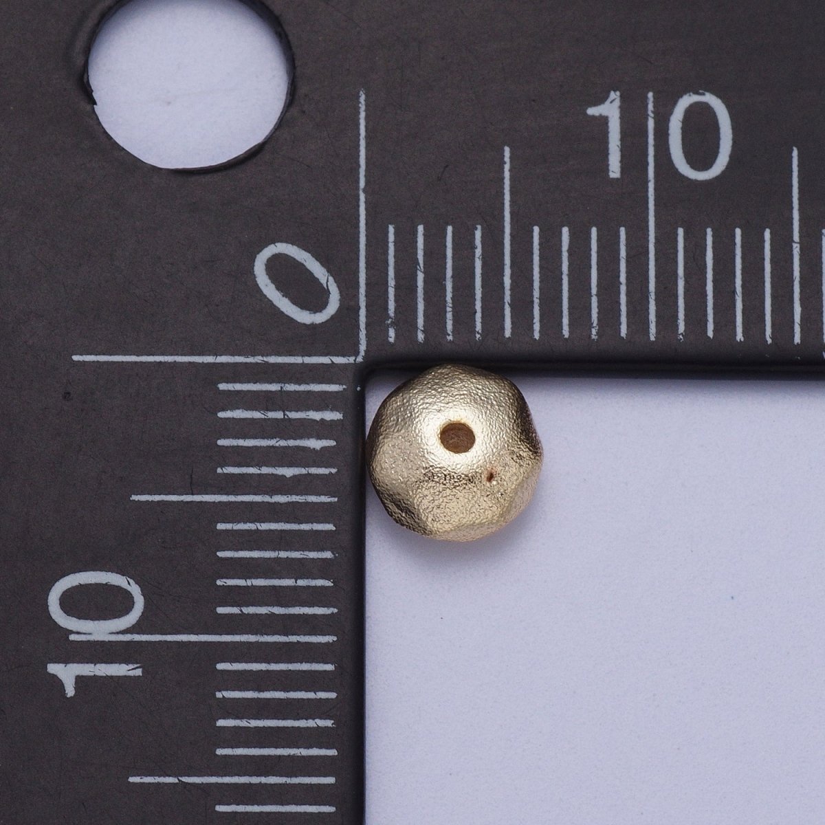 20 Pieces 6mm, 8mm Dented Round Geometric Matte Gold Bead | B-437 B-444 - DLUXCA