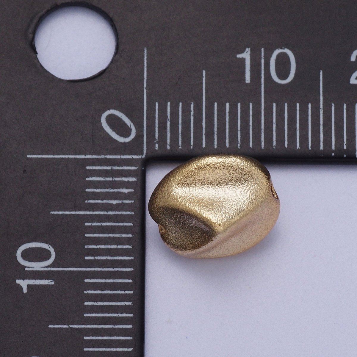 20 Pieces 9.5mm Matte Geometric Gold Beads | B-495 - DLUXCA