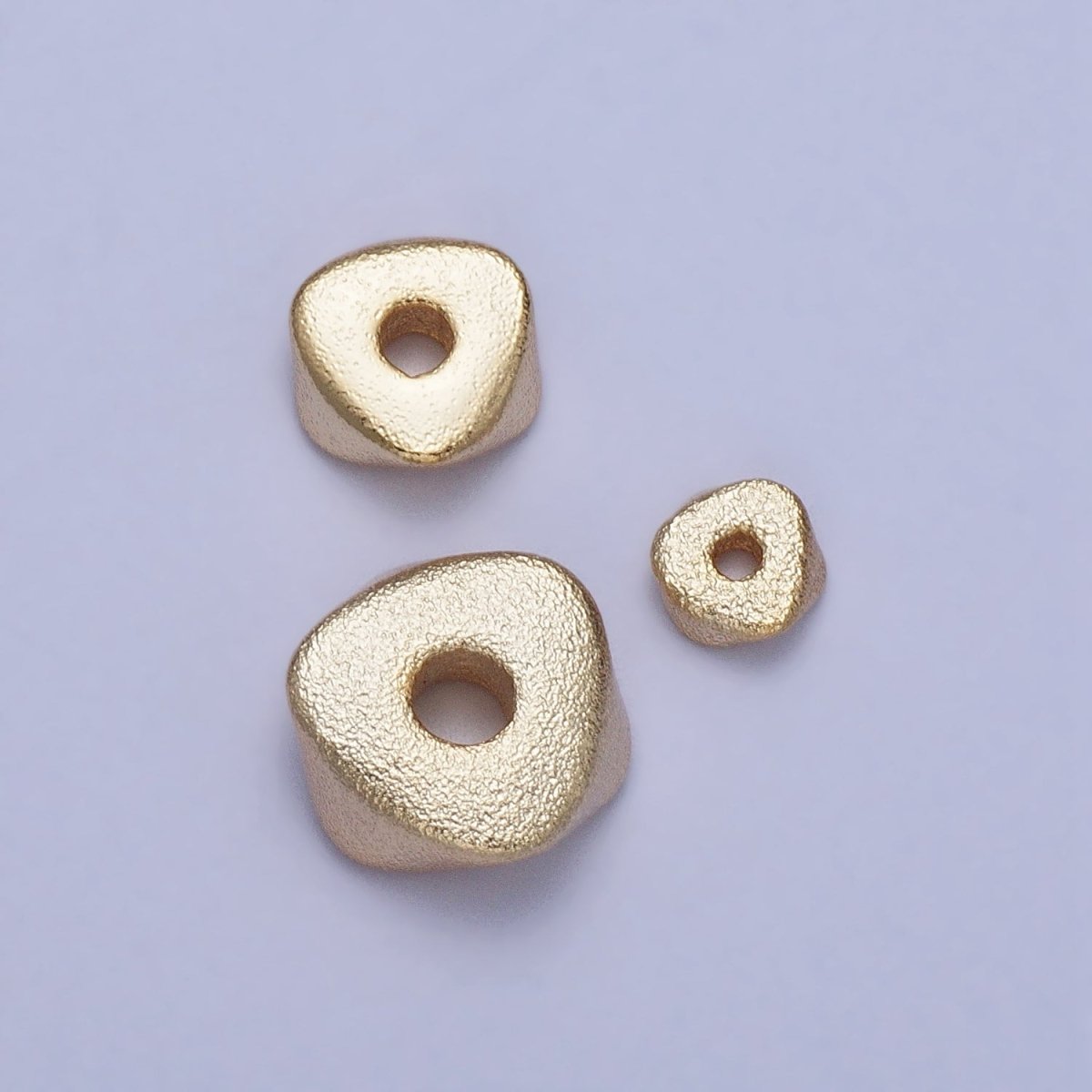 20 Pieces Matte Gold 8mm, 6mm, 4mm Triangle Geometric Beads | B-273 B-308 B-309 - DLUXCA