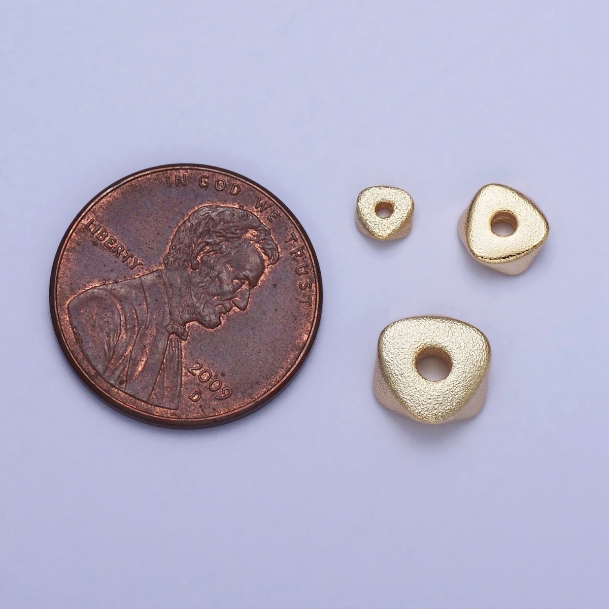 20 Pieces Matte Gold 8mm, 6mm, 4mm Triangle Geometric Beads | B-273 B-308 B-309 - DLUXCA