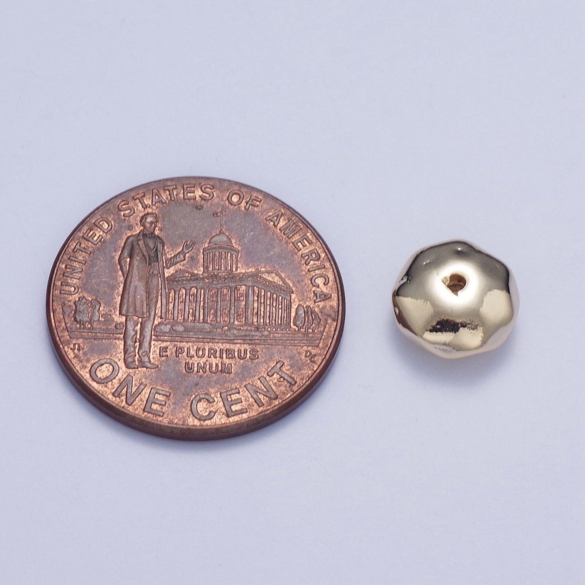 20 Pieces Pack 8mm Round Dented Geometric Spacer Bead Jewelry Making in Gold & Silver | W-930 W-931 - DLUXCA