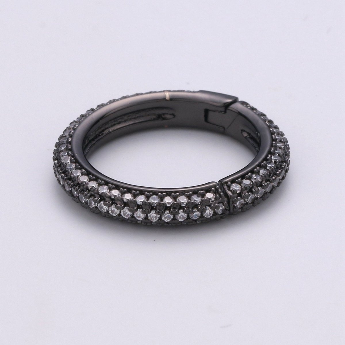 20mm Gold Micro Pave Spring Buckle Metal Snap Clasp Spring gate ring, Trigger Round Ring, Push Snap Hook for Jewelry Fashion Supply K-904 - K-907 - DLUXCA