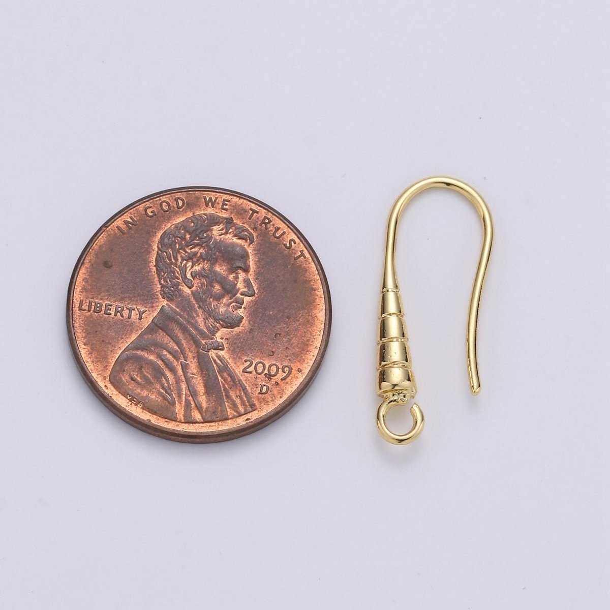 20mm Line Textured French Hook Earrings Open Loop Supply in Gold, Silver, Rose Gold K-687 - K-689 - DLUXCA