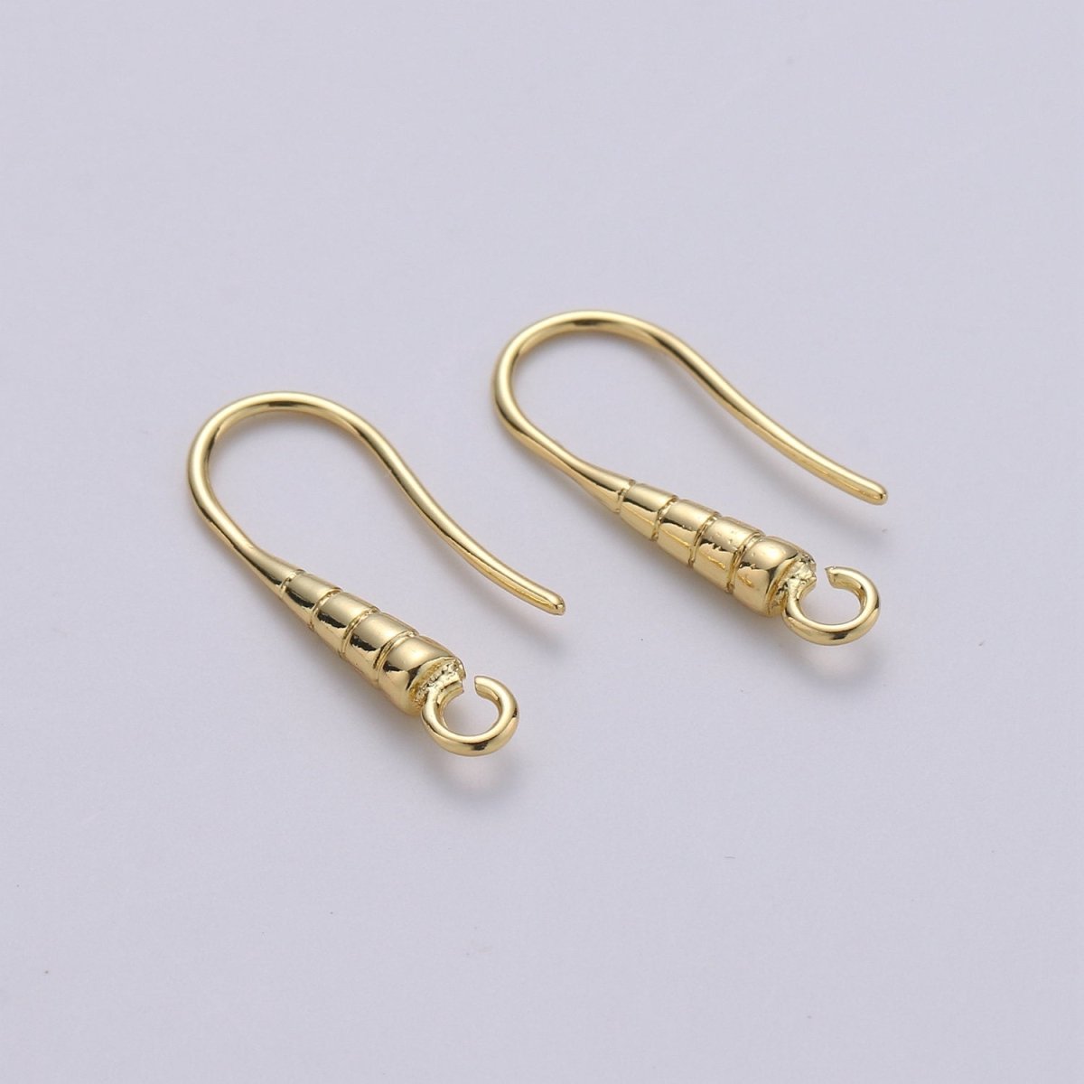 20mm Line Textured French Hook Earrings Open Loop Supply in Gold, Silver, Rose Gold K-687 - K-689 - DLUXCA