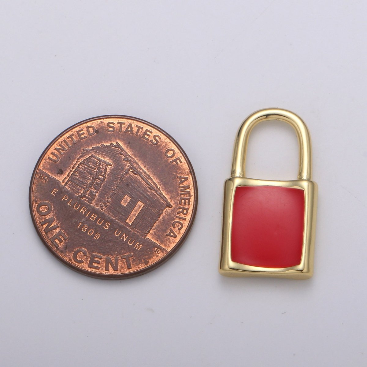 20x10.5mm 14K Gold Filled Padlock Pendants , Enamel Padlock Pendants , Padlock Necklace Charm, DIY Jewelry Supply Bracelet Necklace Findings K-089 - K-091 - DLUXCA