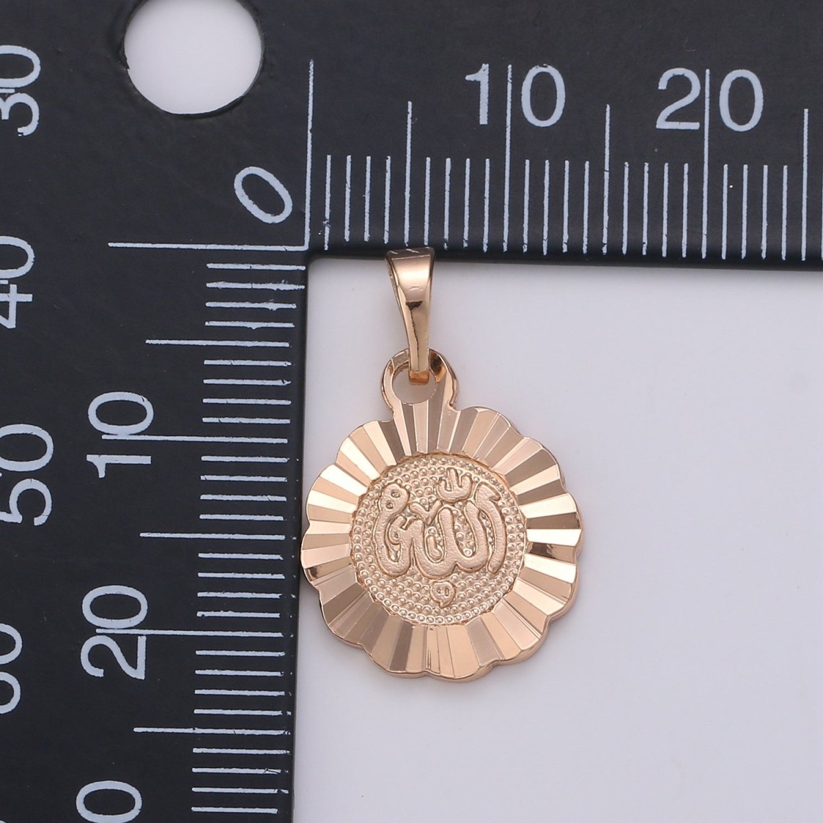 22x14mm Wholesale 18K Gold-Filled Rose Gold Arabic Text Medallion Pendant, Allah Moslem God Pendant for Necklace Bracelet Anklet Making J-179 - DLUXCA
