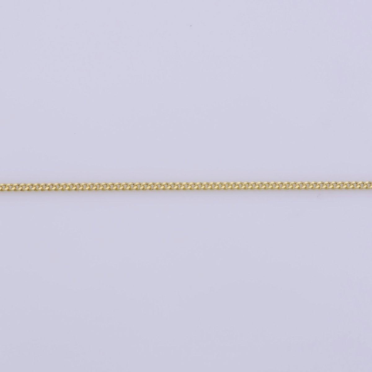 23.5" Curb Chain Necklace, 14K Gold Plated Finished Chain For Jewelry Making, Dainty 1.1mm Curb Necklace w/Spring Ring | CN-362 Clearance Pricing - DLUXCA