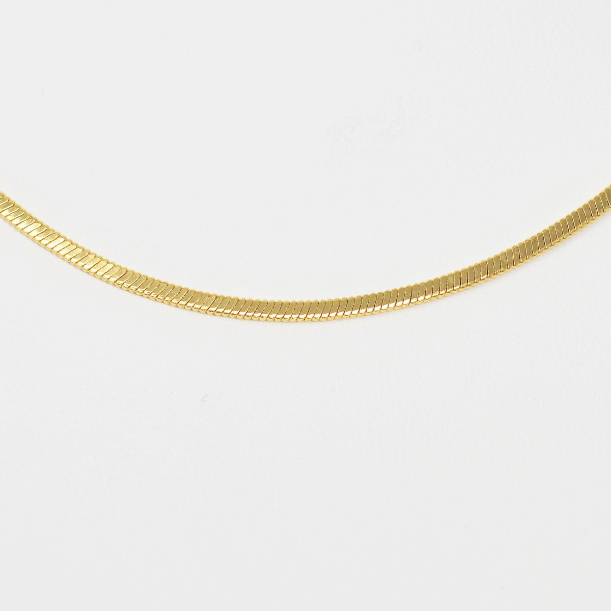 23.6 inch Omega Chain Necklace, 24K Gold Plated Omega Finished Necklace For Jewelry Making, Dainty 1.8mm Omega Necklace w/ Lobster Clasps | CN-998 Clearance Pricing - DLUXCA