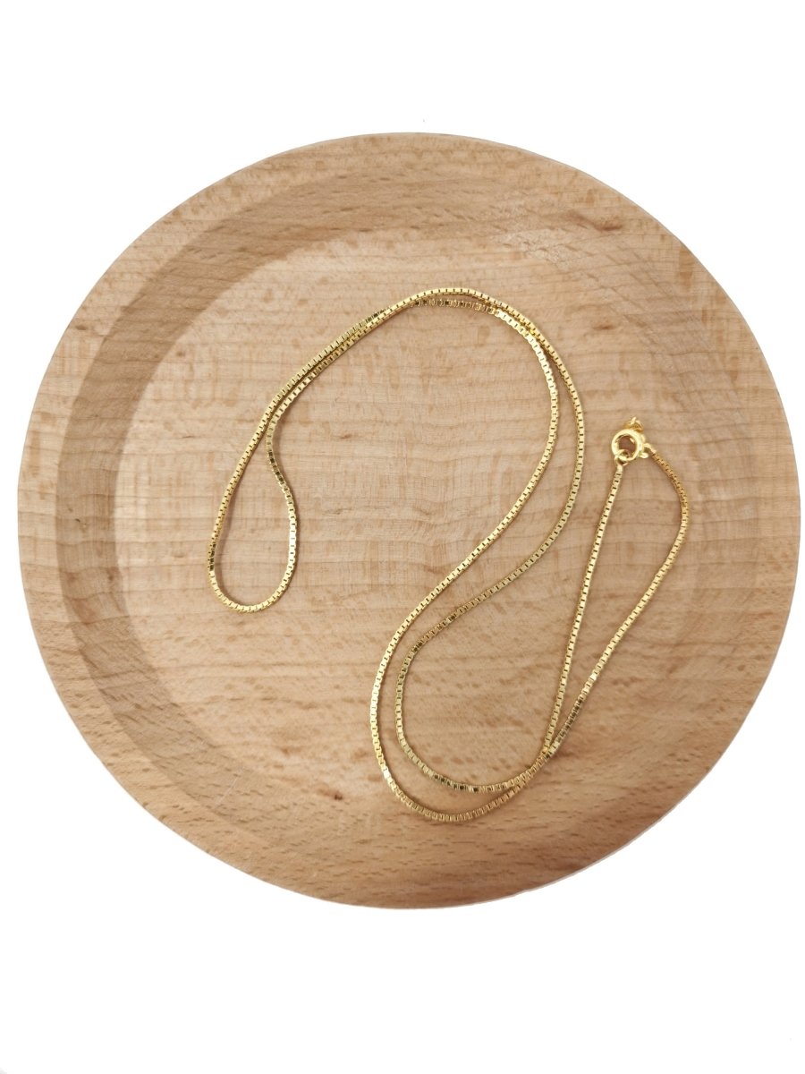 23.6'' ready to wear 24k Gold Filled Square Box Chain Necklace, Layering Dainty Box Chain For Jewelry Making with Pendant Charm Supplies | CN-594 Clearance Pricing - DLUXCA
