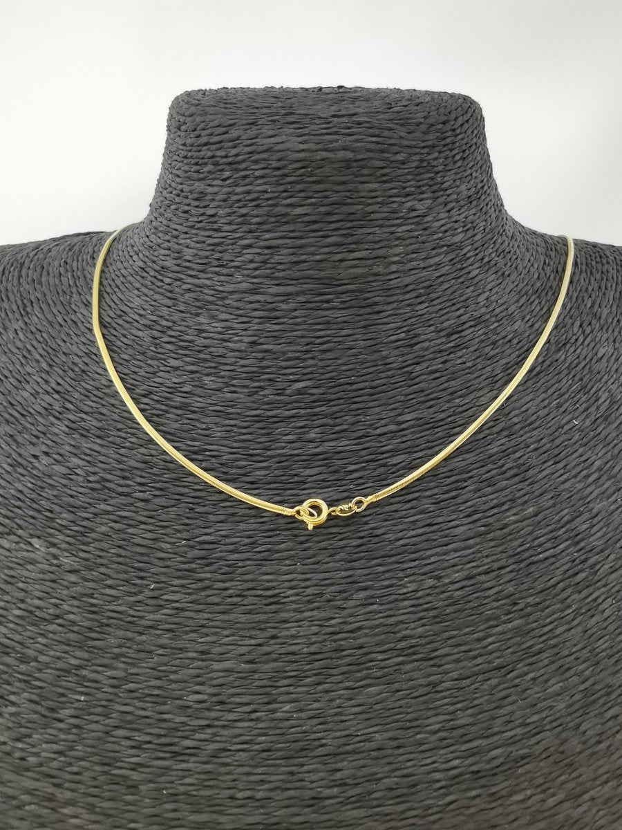 24K 23.5 inch Real Gold Plated Snake Cocoon Necklace Chain for Jewelry Necklace Making, 23 1/2 x 1/16 x 1/32 Inches, Cocoon Necklace w/ Spring Ring | CN-391 Clearance Pricing - DLUXCA