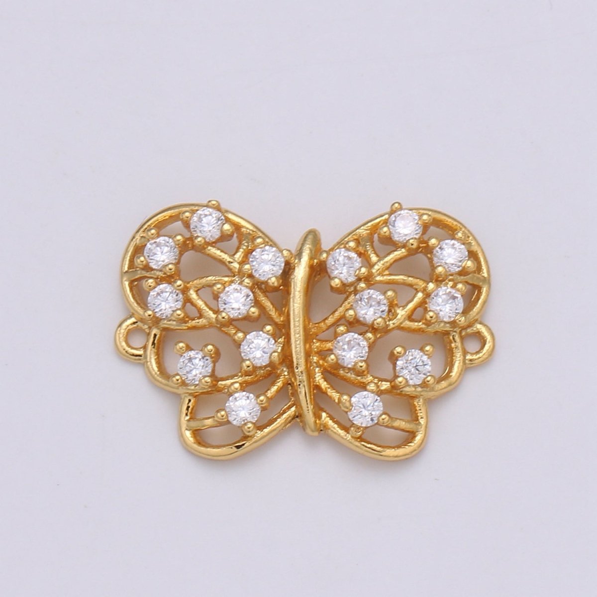 24K Cute Little Butterfly Connectors F-565 - DLUXCA
