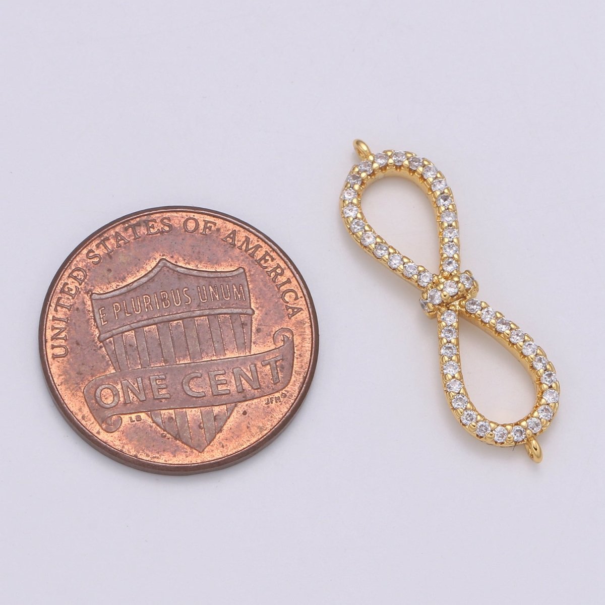 24K Dainty Gold Filled Crystal Infinity Connectors F-564 - DLUXCA