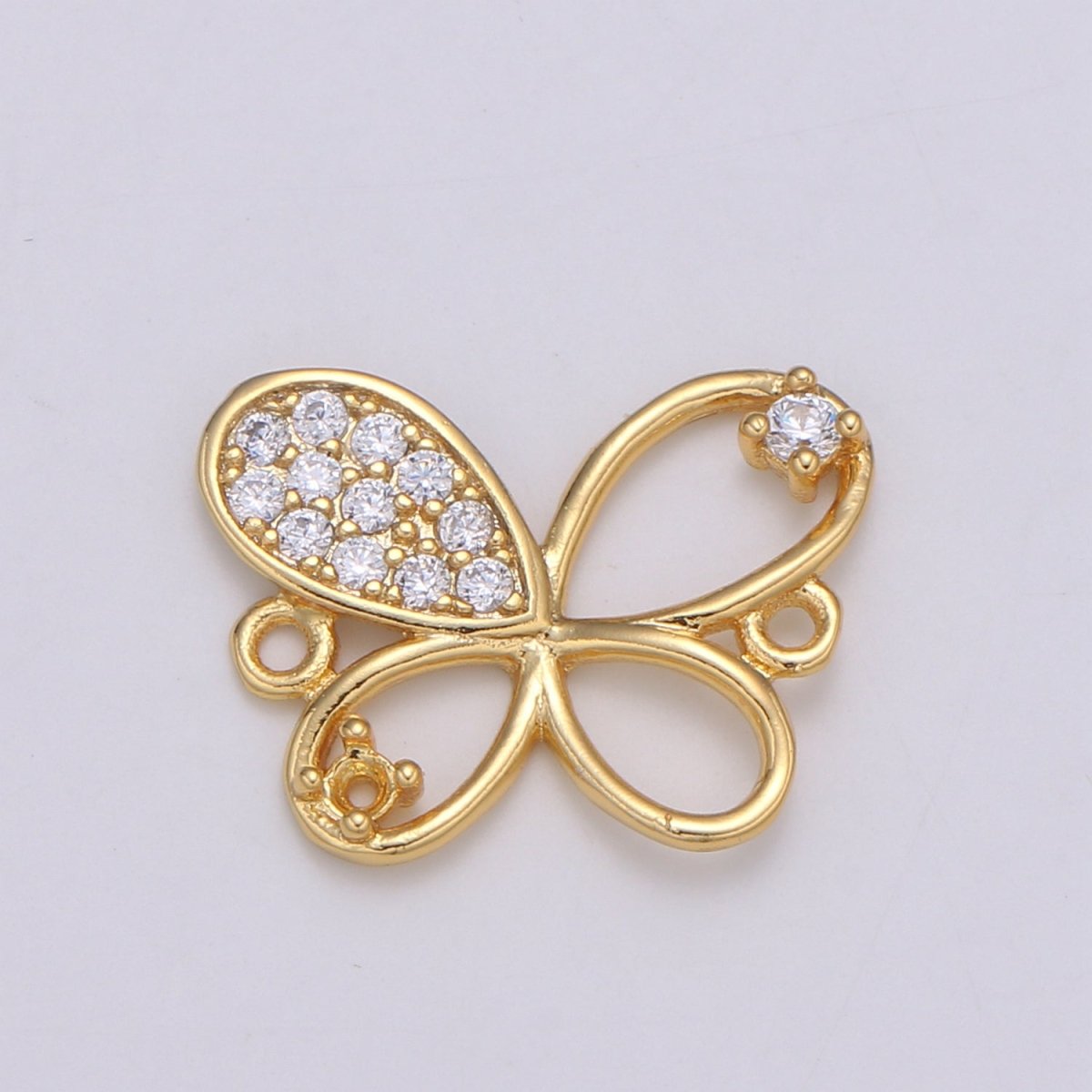 24K Dainty Little Butterfly Gold Filled Connectors F-566 - DLUXCA