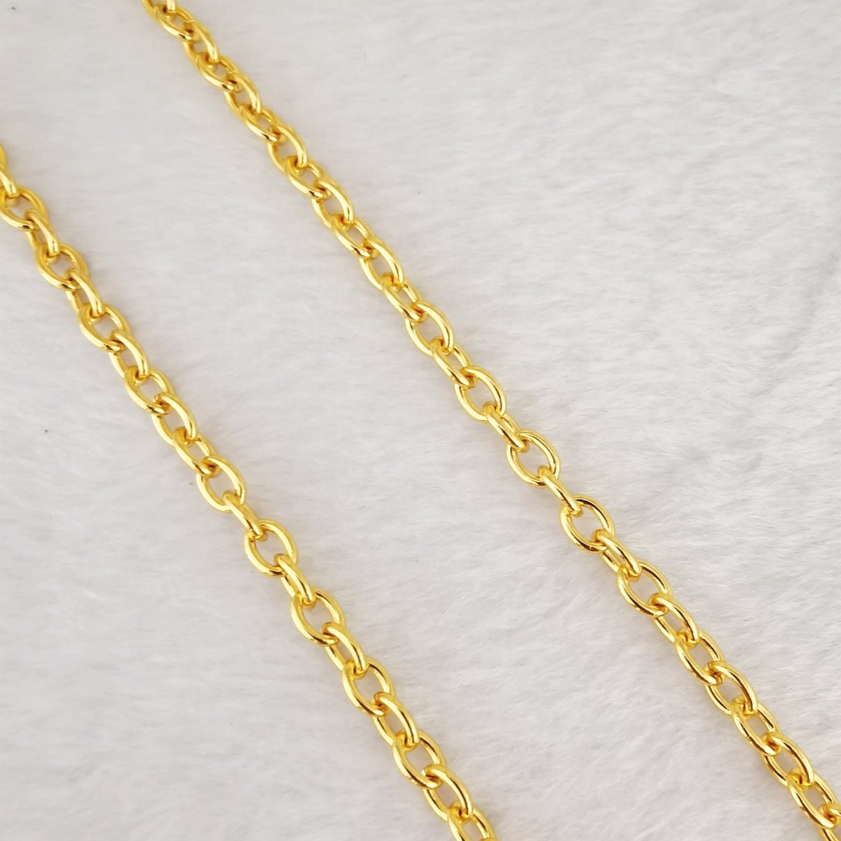 24K Gold, 18K Gold, White Gold Filled CABLE Roll Chain For Jewelry Making, Necklace Bracelet Anklet Supply Component | ROLL-474(XP-002), ROLL-481 (XP-009), ROLL-482 (XP-010) Clearance Pricing - DLUXCA