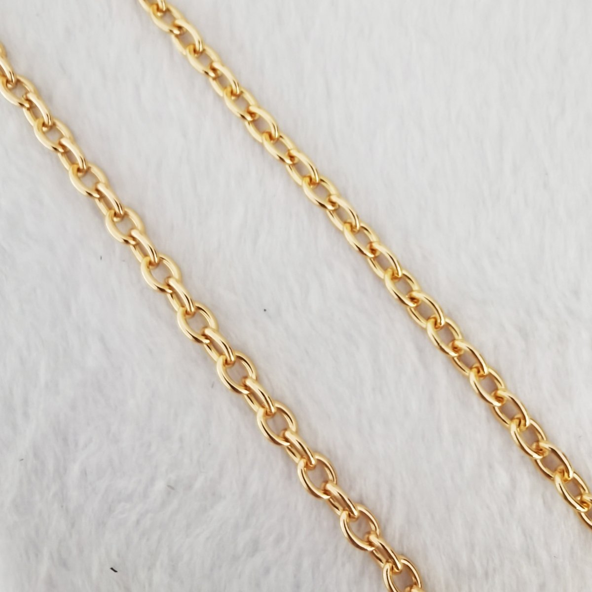 24K Gold, 18K Gold, White Gold Filled CABLE Roll Chain For Jewelry Making, Necklace Bracelet Anklet Supply Component | ROLL-474(XP-002), ROLL-481 (XP-009), ROLL-482 (XP-010) Clearance Pricing - DLUXCA