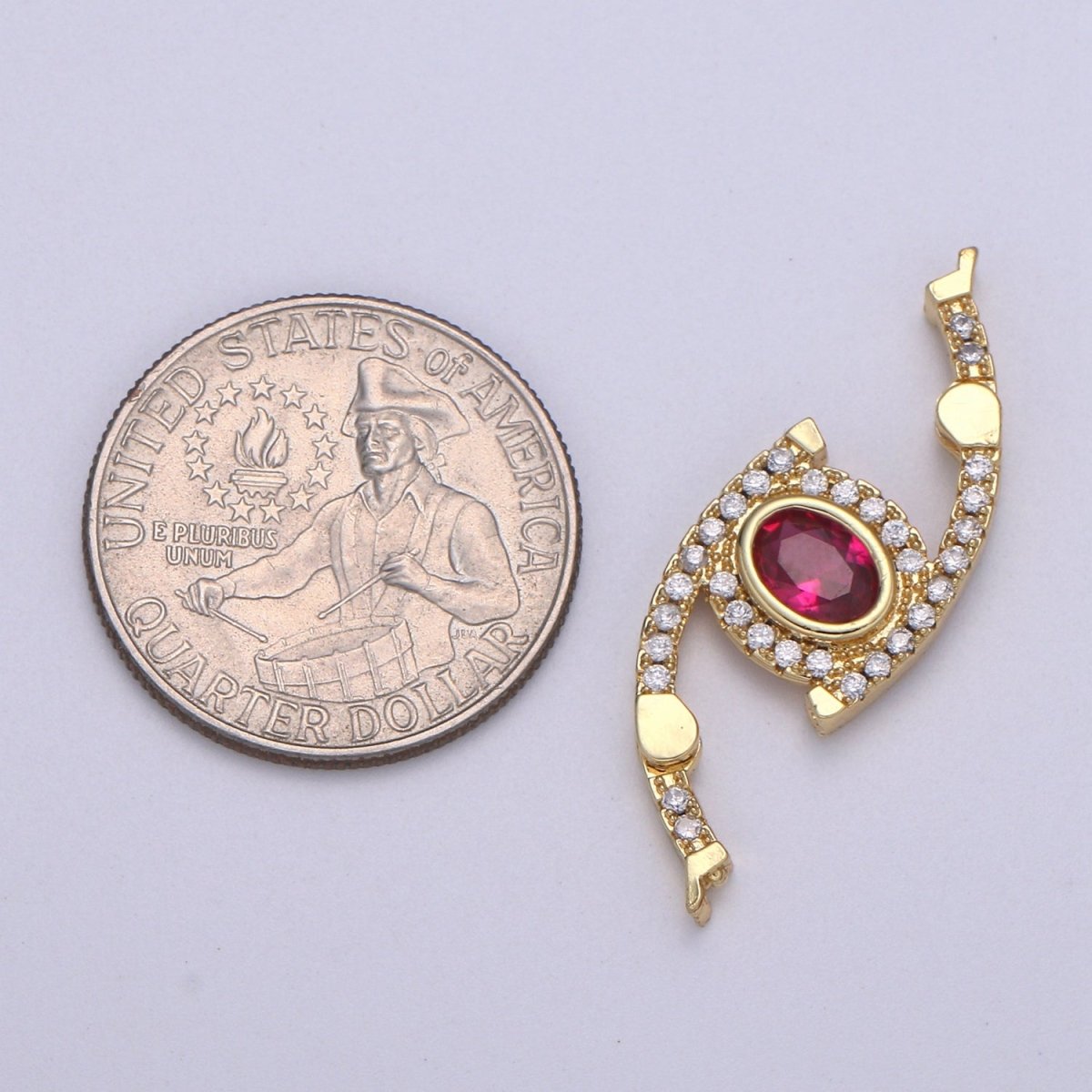 24k Gold CZ Micro Pave Clasp Evil Eye Lock Clasp, Interlock Micro pave Clasp Fastener for Bracelet Necklace Connector Clasp K-332 K-333 K-334 - DLUXCA