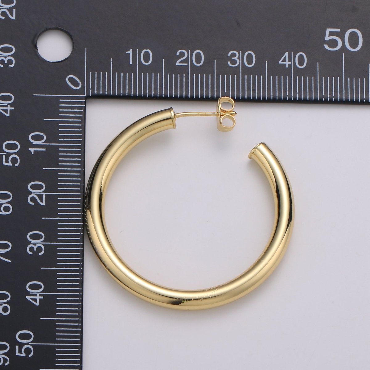 24k Gold Earrings, Hoop Earrings, Chunky Hoop, Tube Hoop Earring, Gift for Her, Earrings for Women, Everyday Wear Earrings Q-316 - DLUXCA