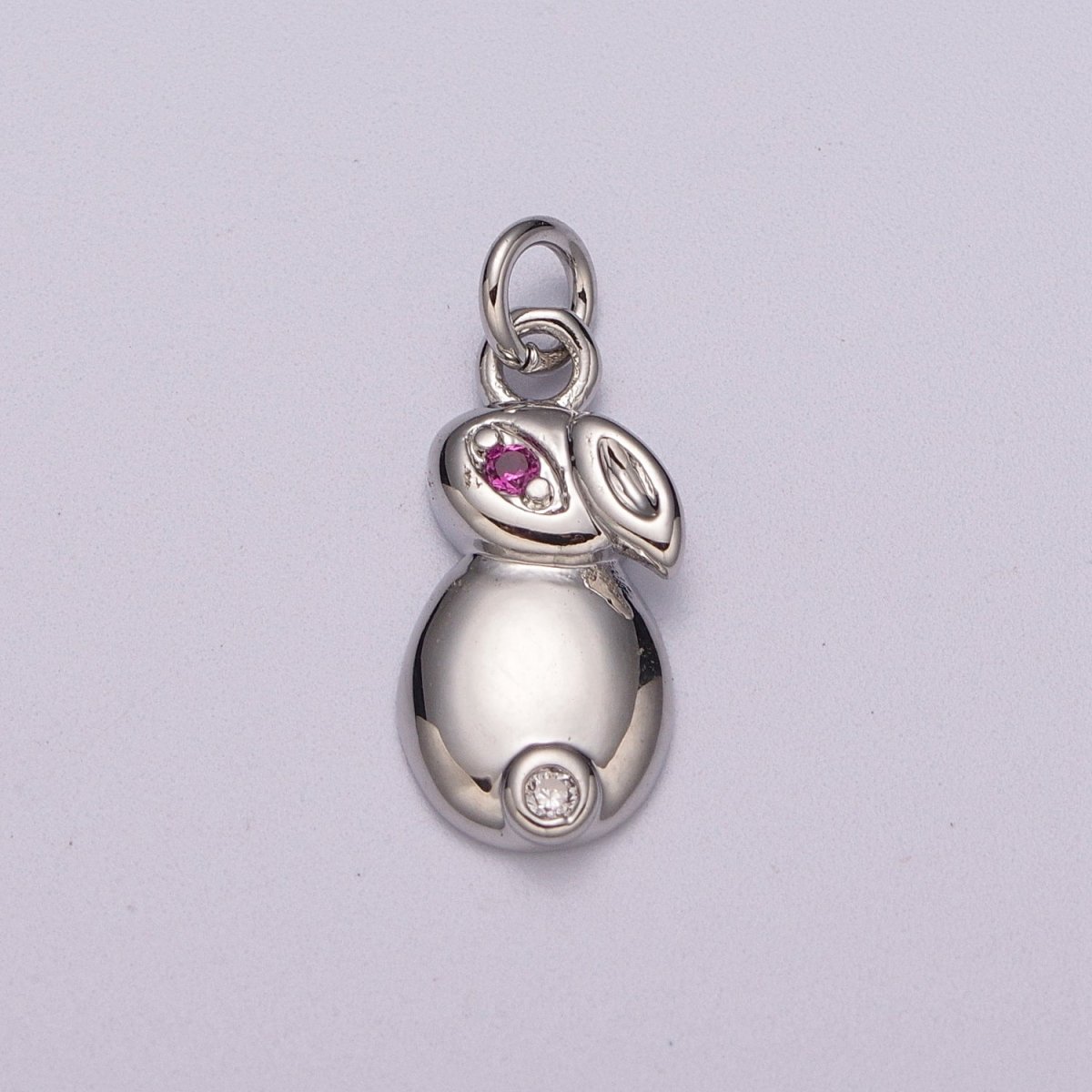 24k Gold Filed CZ Micro Pave Rabbit Bunny Charm Pendant Medallion Charm Cubic Zirconia M-902 M-903 - DLUXCA