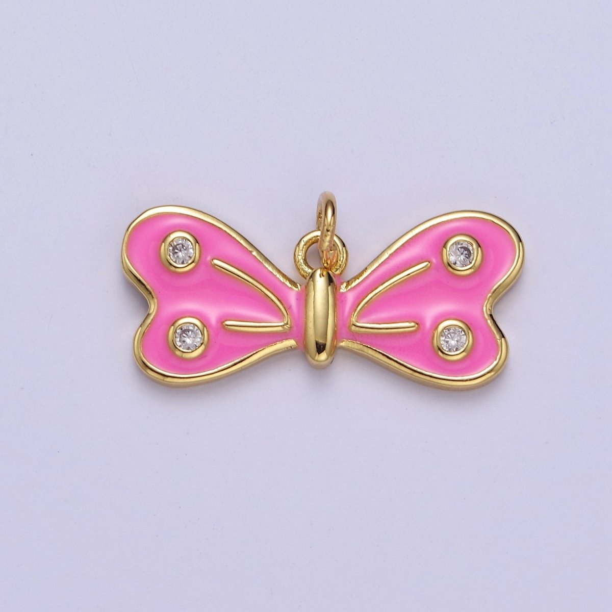 24k Gold Fill Enamel Butterfly Charm, Mini Butterfly Charm, Animal Gold Butterfly E-765 E-766 E-767 - DLUXCA