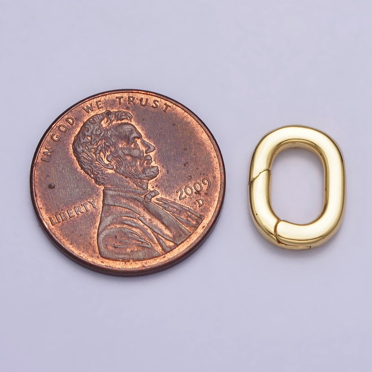 24K Gold Filled 12.5mm Oval Oblong Push Gate Spring Ring Enhancer Closure Supply in Gold & Silver | Z-117 Z-118 - DLUXCA