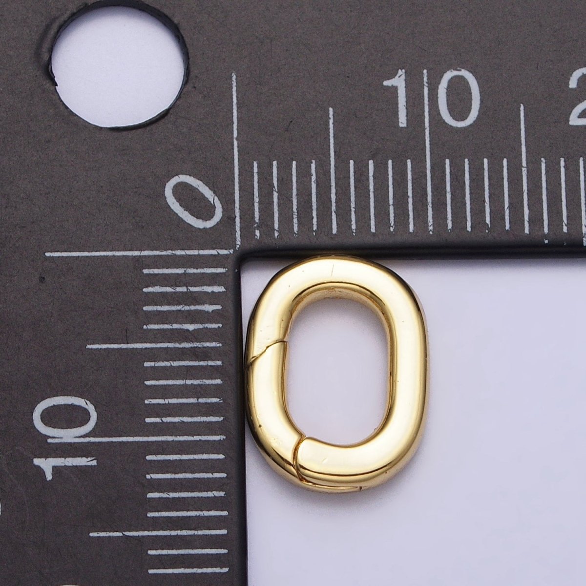 24K Gold Filled 12.5mm Oval Oblong Push Gate Spring Ring Enhancer Closure Supply in Gold & Silver | Z-117 Z-118 - DLUXCA
