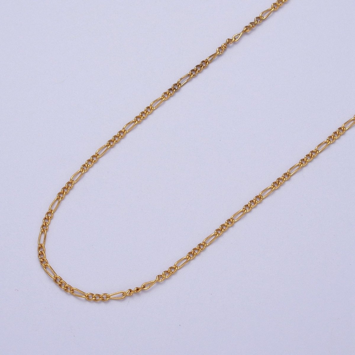 24K Gold Filled 1.3mm Dainty Figaro Unfinished Chain in Gold & Silver | ROLL-903, ROLL-904 Clearance Pricing - DLUXCA