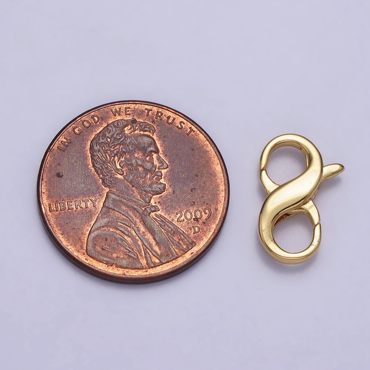 24K Gold Filled 13mm Infinity Double Lobster Clasps Closure Jewelry Supply in Gold & Silver | Z-143 Z-144 - DLUXCA