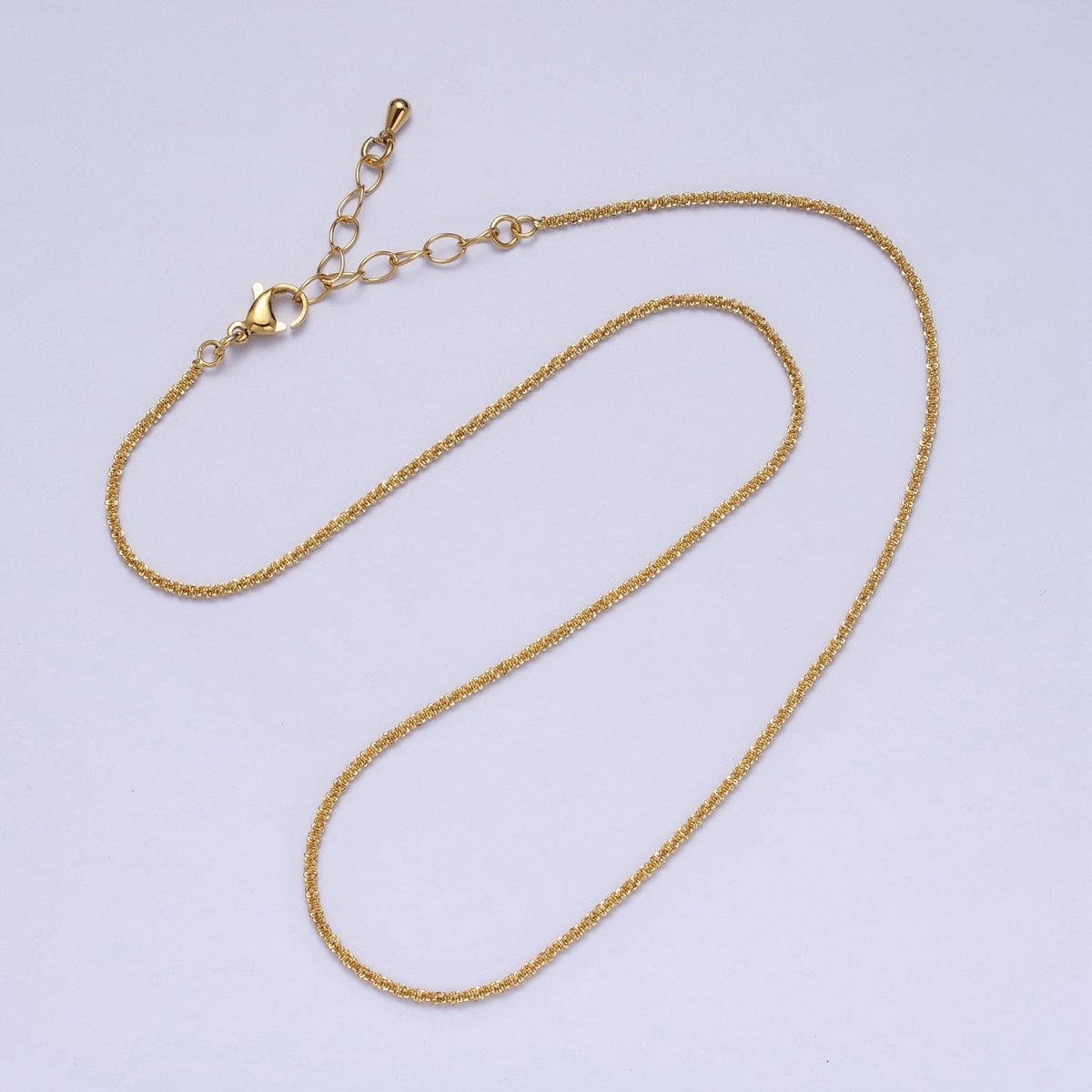 24K Gold Filled Byzantine Twist Inch Gold, Silver Chain