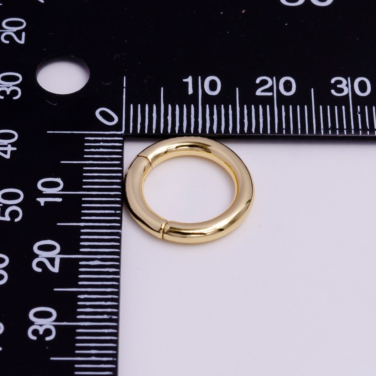 24K Gold Filled 16mm, 17mm Pull Round Spring Gate Ring Jewelry Supply | Z-378 Z-380 - DLUXCA