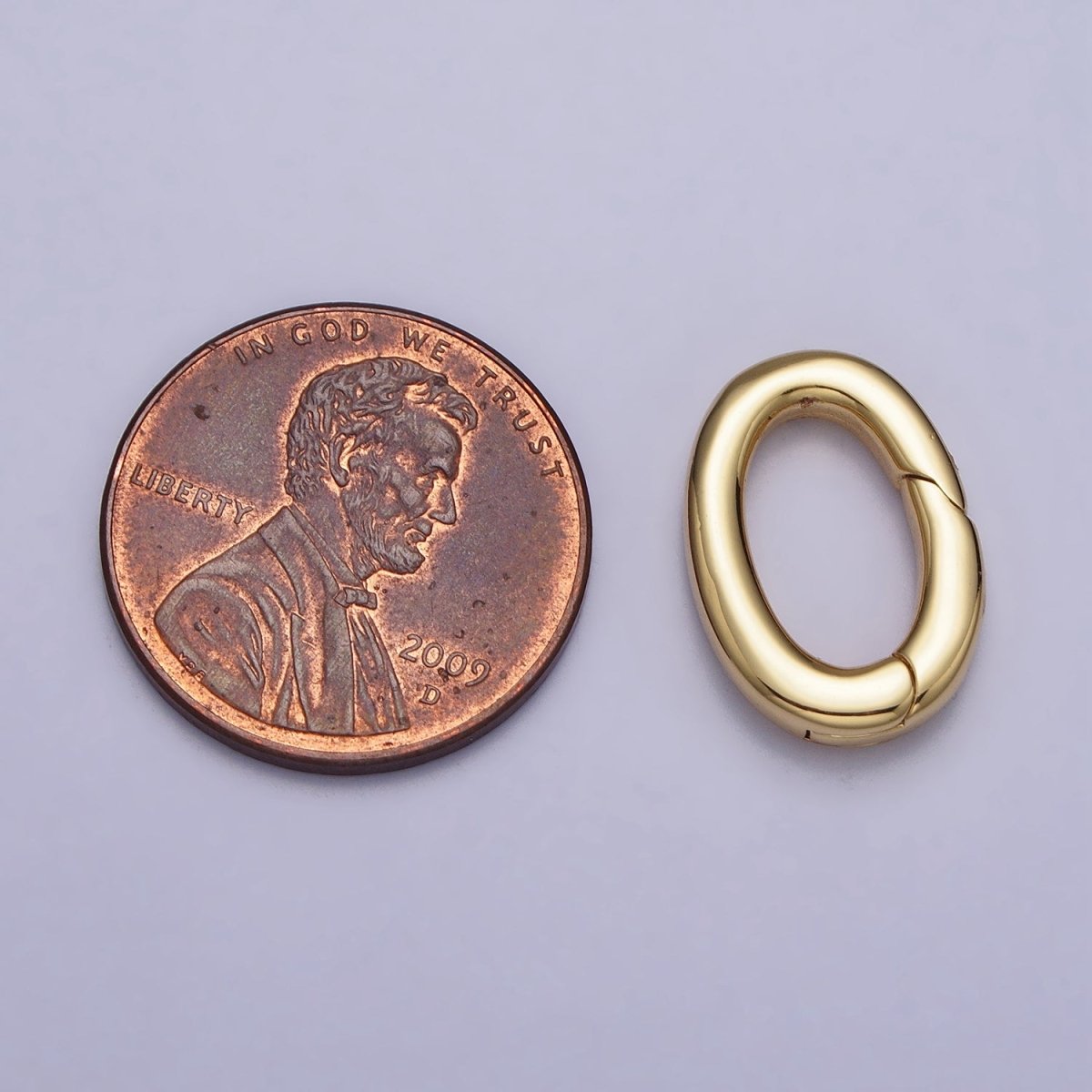 24K Gold Filled 16mm Oval Push Spring Gate Ring Supply in Gold & Silver | Z-135 Z-136 - DLUXCA