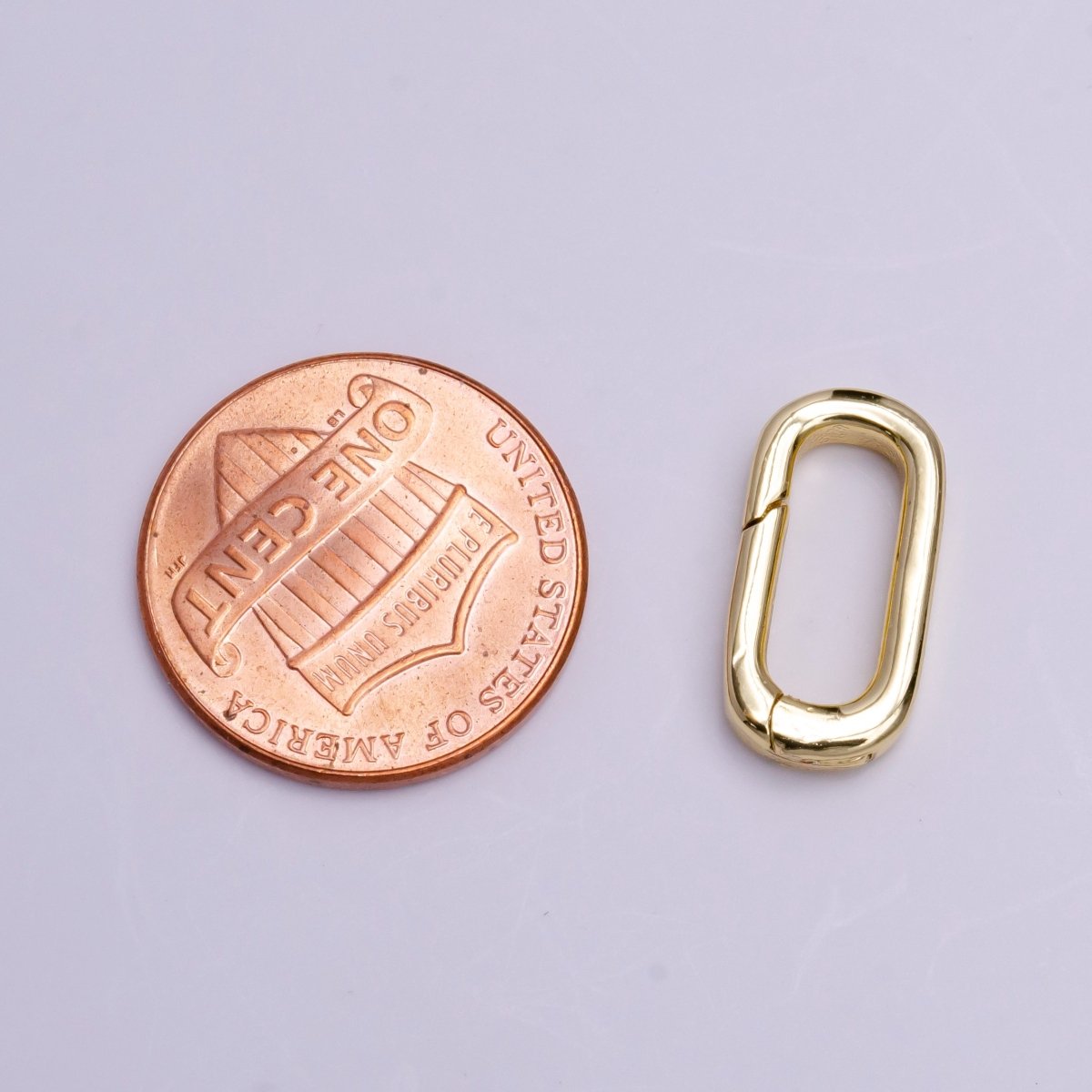 24K Gold Filled 16mm Rectangular Push Spring Gate Ring Closure in Silver & Gold | K-135 Z-408 - DLUXCA