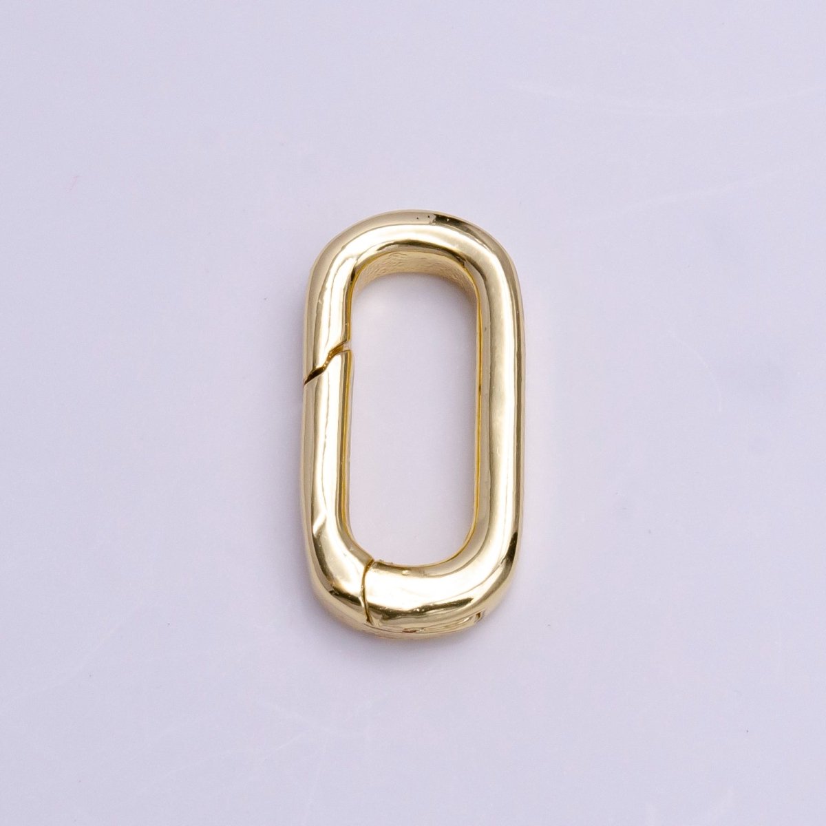 24K Gold Filled 16mm Rectangular Push Spring Gate Ring Closure in Silver & Gold | K-135 Z-408 - DLUXCA