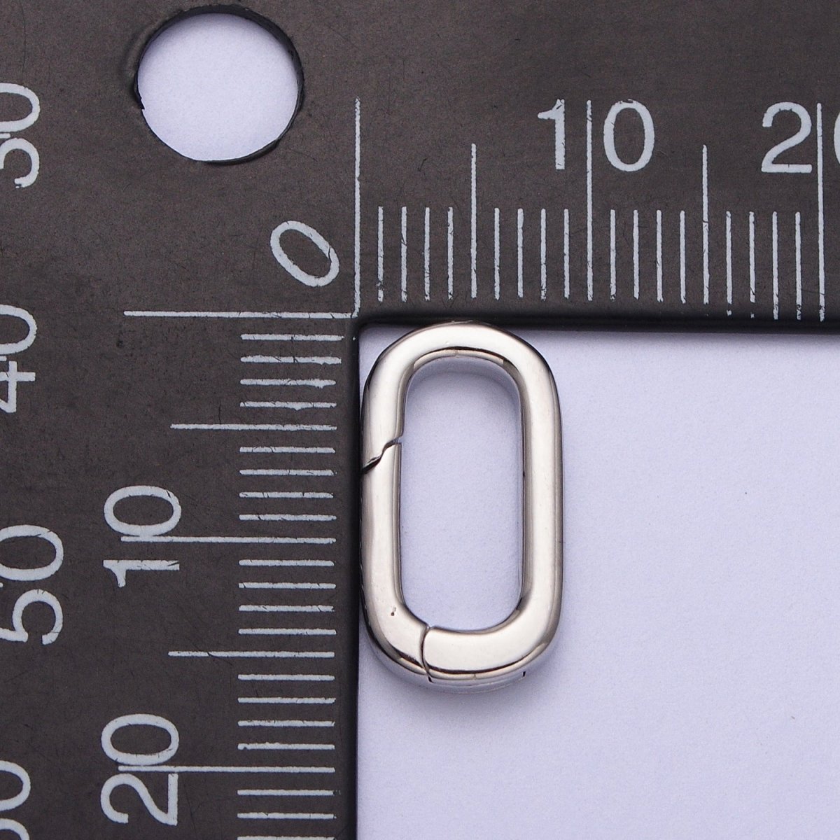 24K Gold Filled 16mm Rectangular Push Spring Gate Ring Closure in Silver & Gold | K-135 Z-408 - DLUXCA