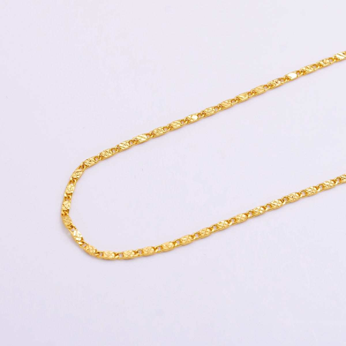 24K Gold Filled 1.6mm Sunburst Link 18 Inch Chain Necklace | WA-2445 - DLUXCA