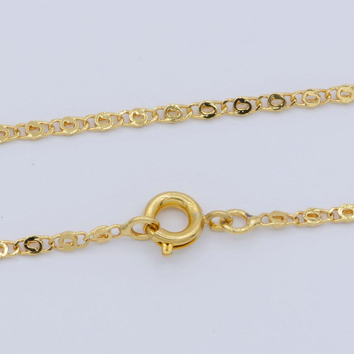 24K Gold Filled 1.8mm Scroll Unique Link 18 Inch Layering Chain Necklace | WA-197 Clearance Pricing - DLUXCA