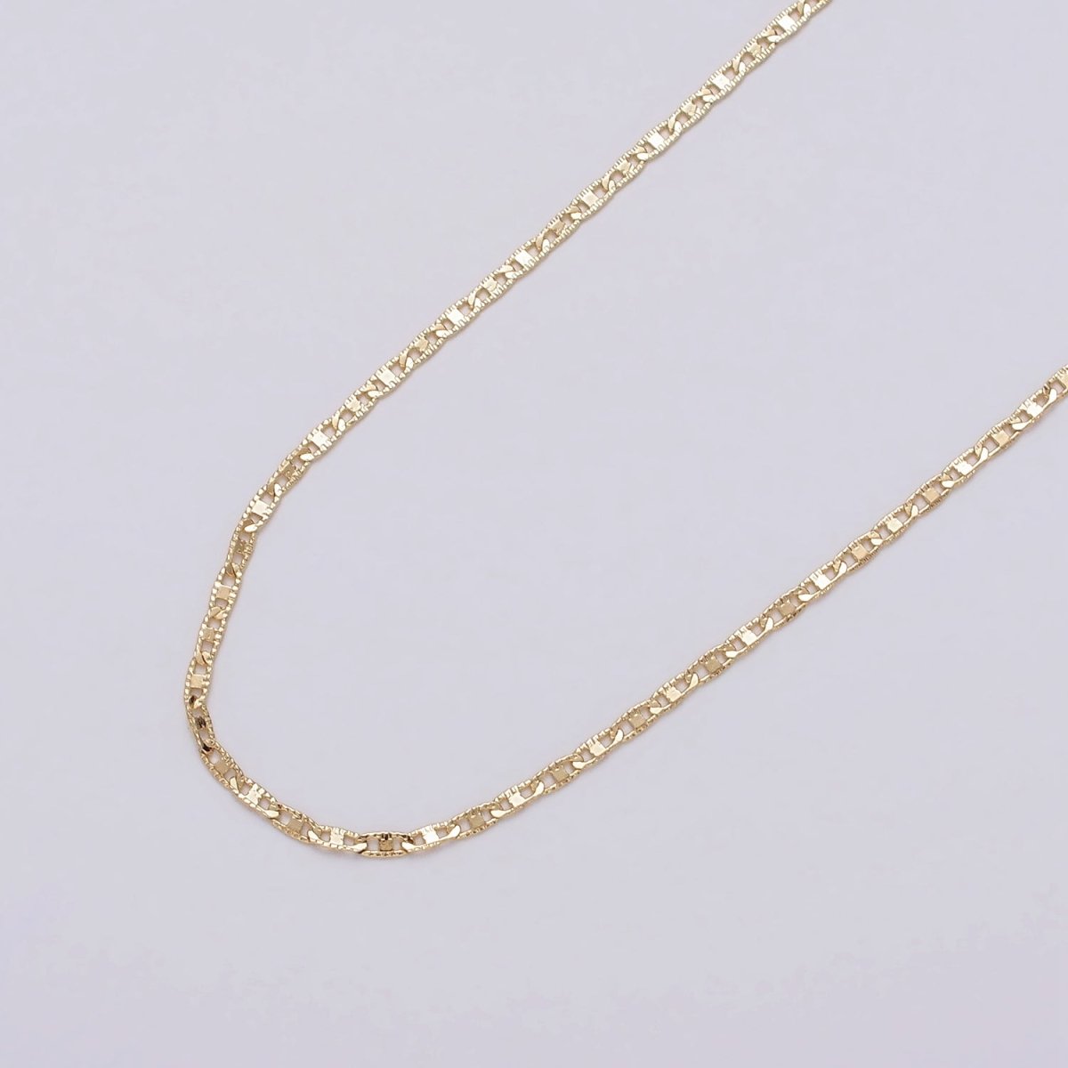 24K Gold Filled 1.8mm Textured Mariner Anchor Unfinished Chain by Yard in Gold & Silver | ROLL-1042, ROLL-1089 Clearance Pricing - DLUXCA