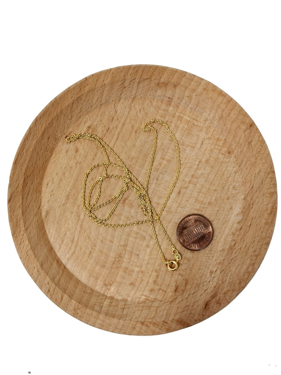 24K Gold Filled 1mm Dainty Cable 24 Inch Layering Chain Necklace | CN-397 Clearance Pricing - DLUXCA