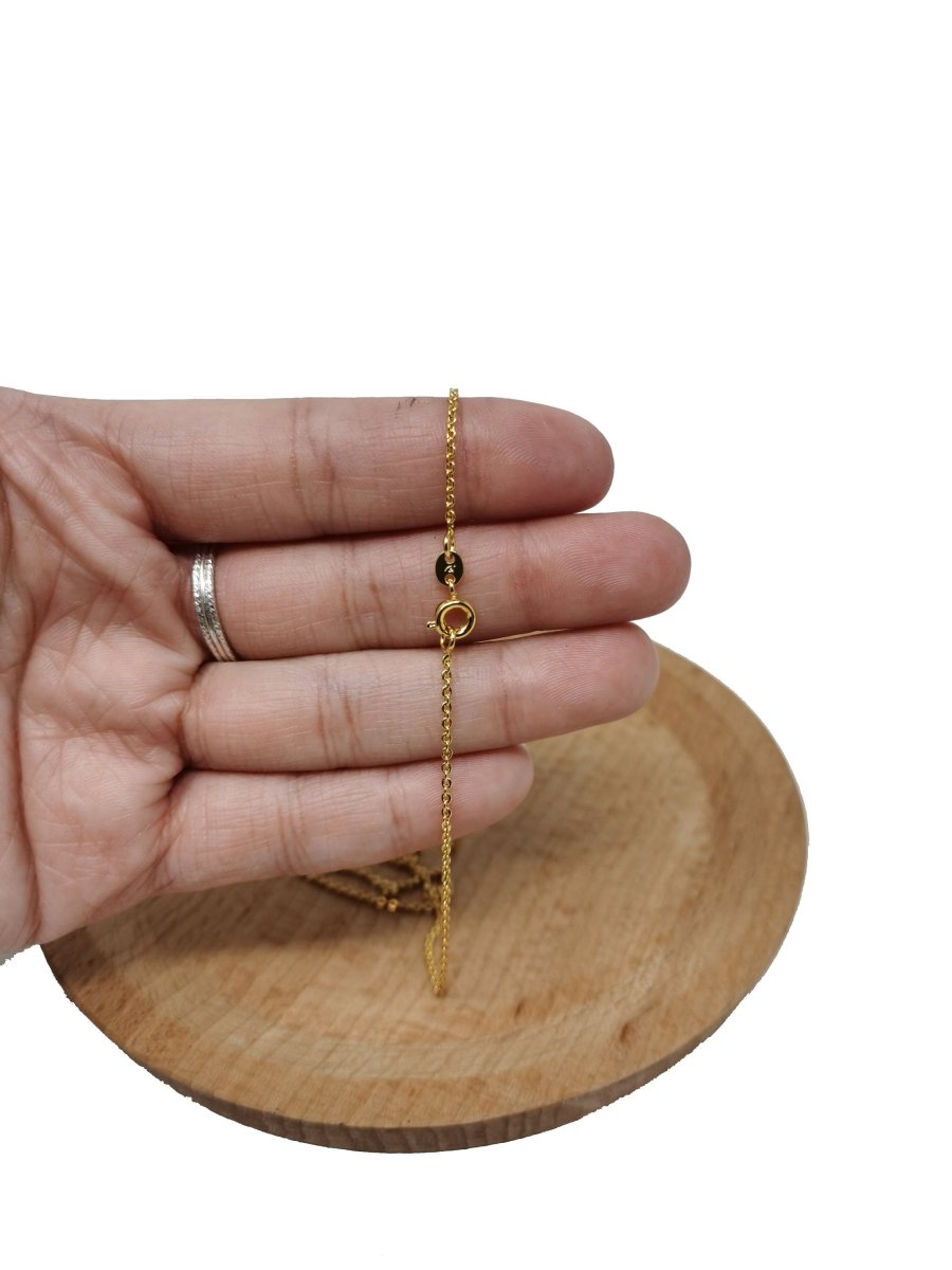 24K Gold Filled 1mm Dainty Cable 24 Inch Layering Chain Necklace | CN-397 Clearance Pricing - DLUXCA