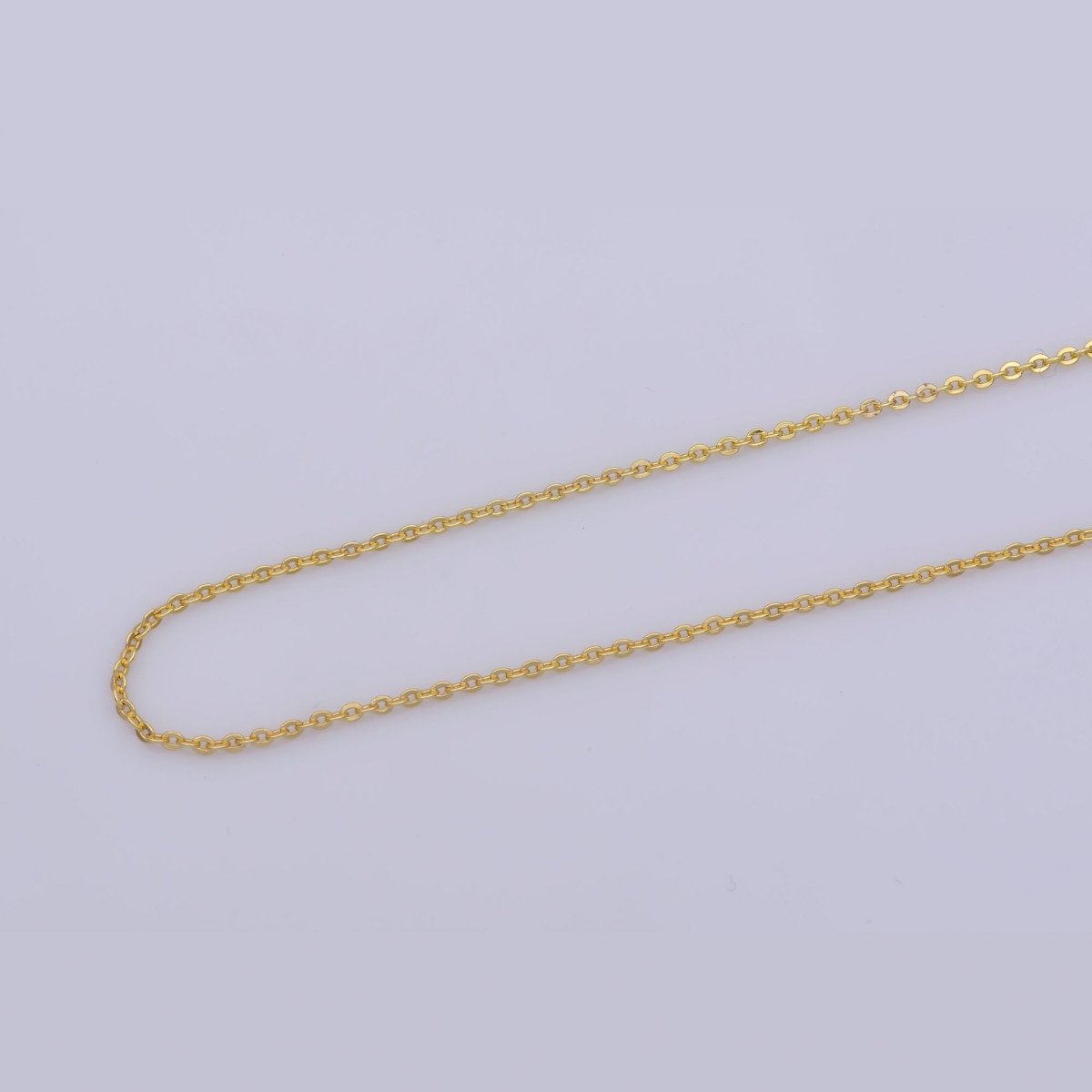 24K Gold Filled 1mm Dainty Cable Rolo 20 Inch Layering Chain Necklace | WA-272 Clearance Pricing - DLUXCA