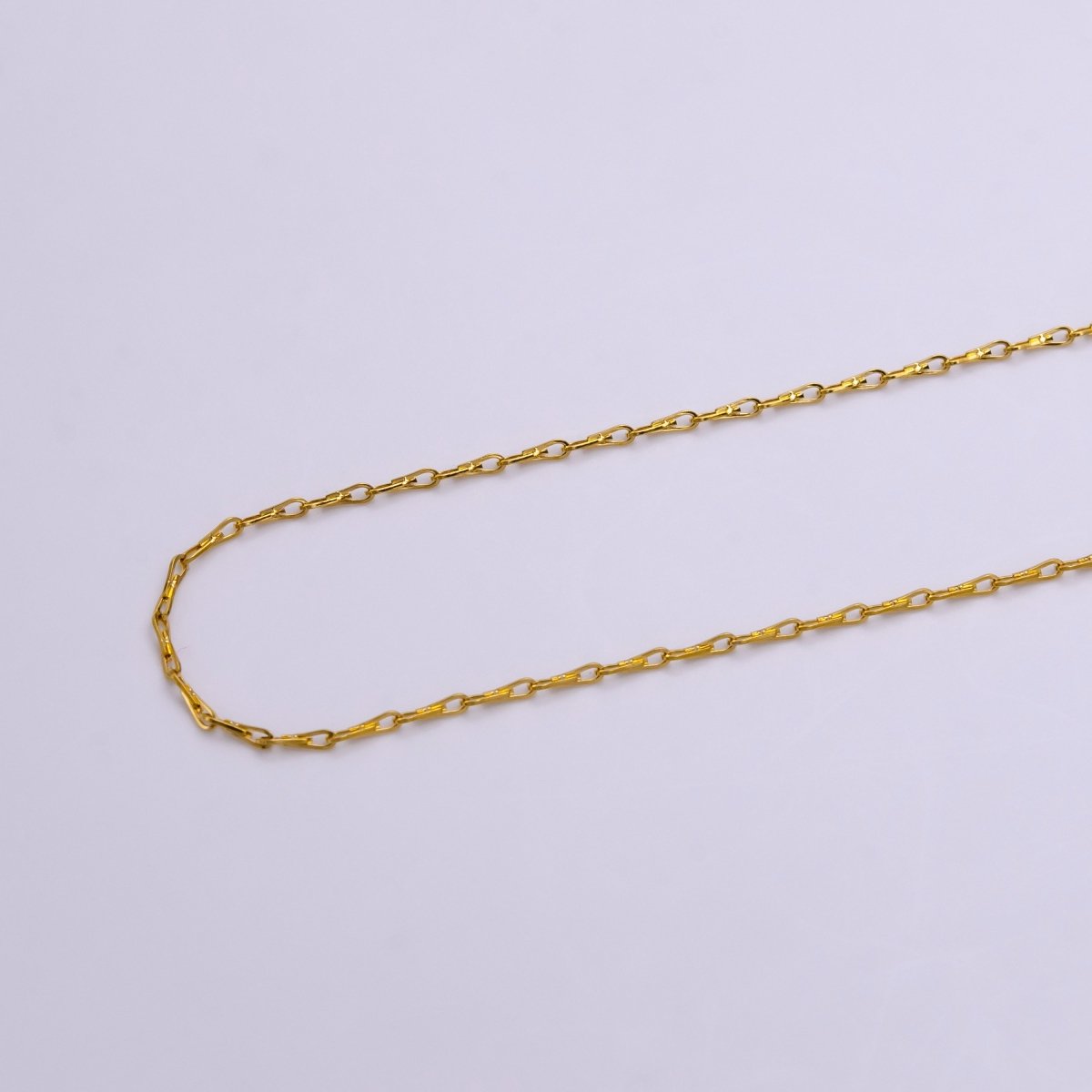 24K Gold Filled 1mm Dainty Ladder Hook Horse Shoe Unfinished Chain For Jewelry Making | ROLL-1381 Clearance Pricing - DLUXCA