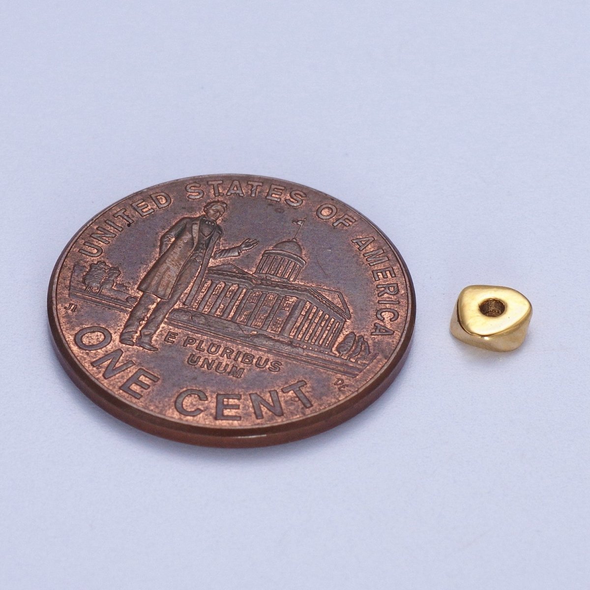 24K Gold Filled 20 Pieces 4mm Geometric Triangle Bead Supply in Gold & Silver | K-311 K-315 - DLUXCA