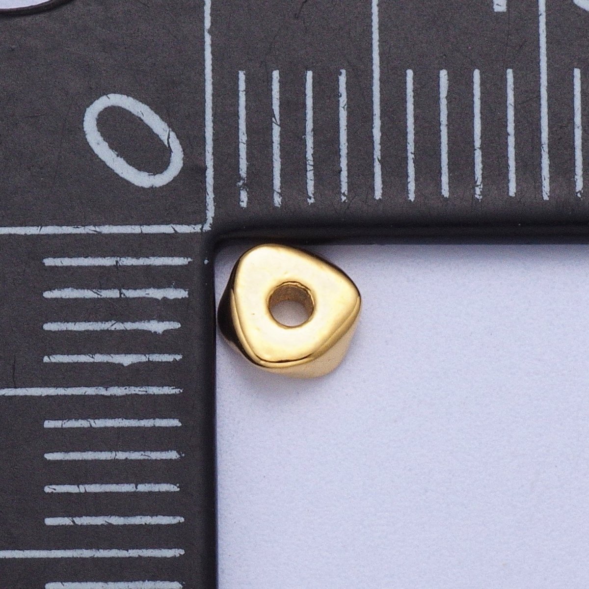 24K Gold Filled 20 Pieces 4mm Geometric Triangle Bead Supply in Gold & Silver | K-311 K-315 - DLUXCA