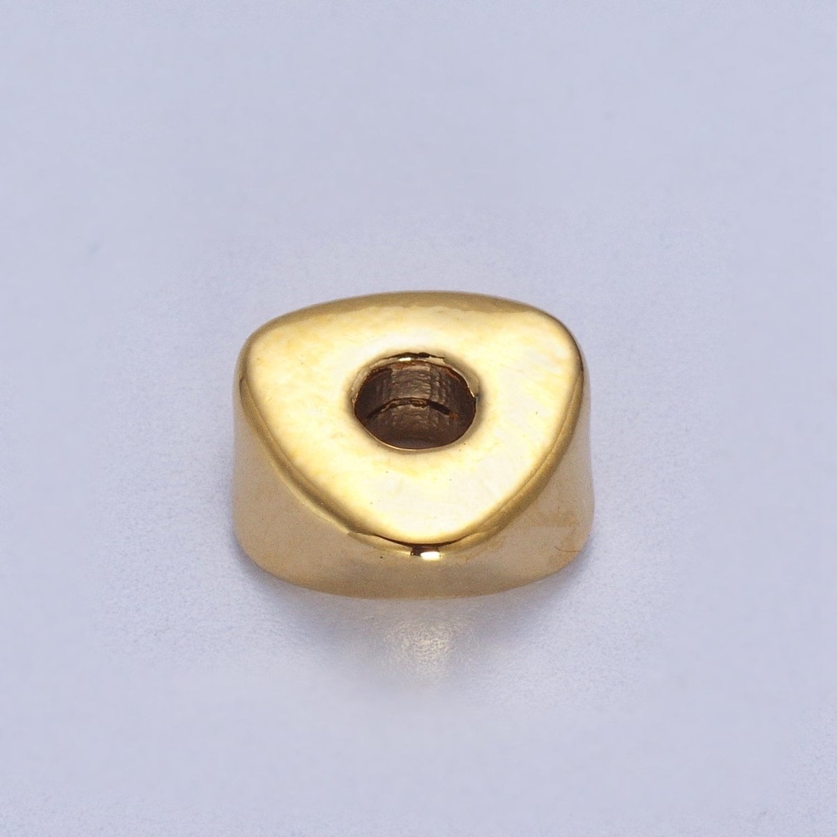 24K Gold Filled 20 Pieces 7.8mm Triangle Geometric Beads Supply in Gold & Silver | K-305 K-306 - DLUXCA