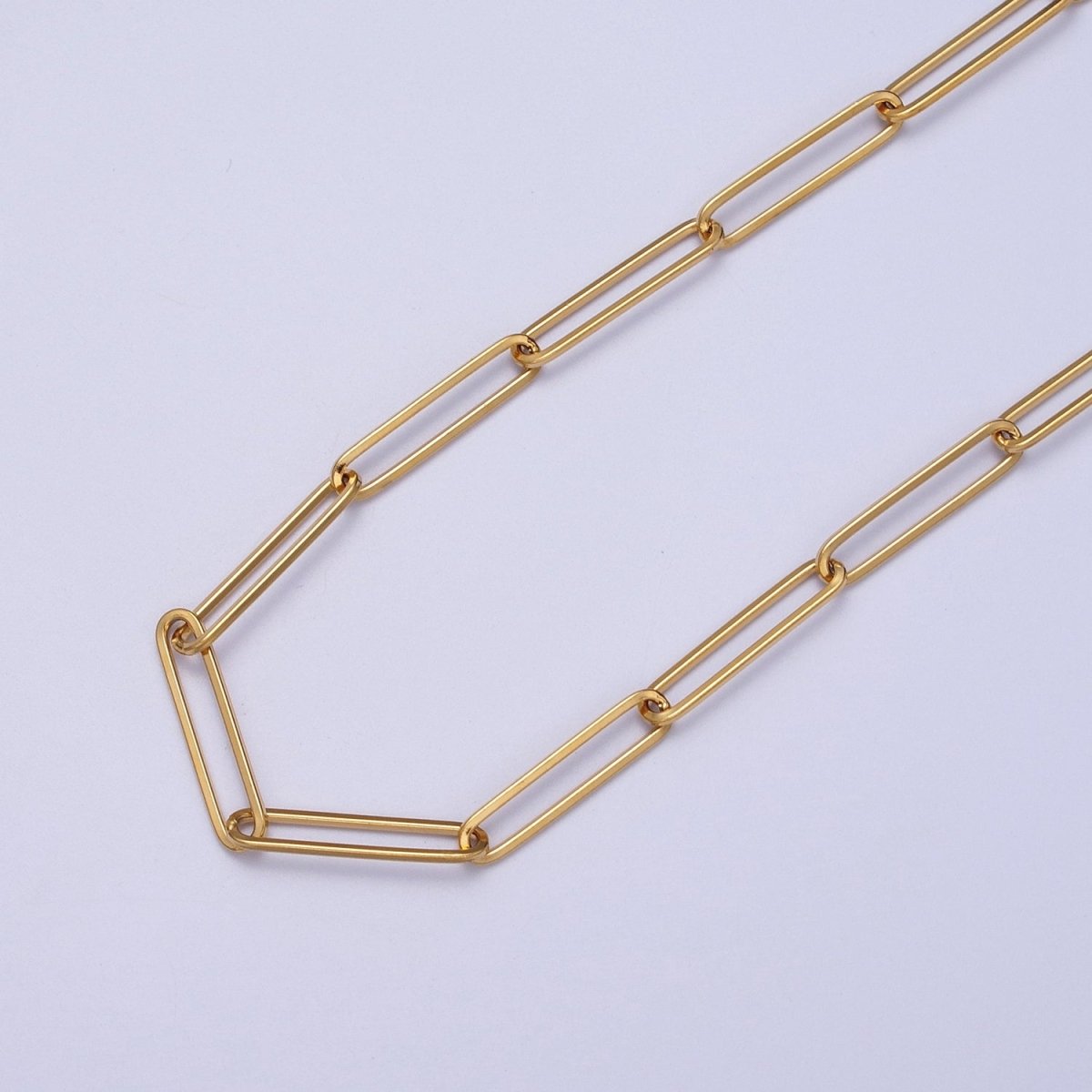 24K Gold Filled 20mm x 4.5mm Paperclip Link Gold, Silver Minimalist Unfinished Chain | ROLL-925 ROLL-926 Clearance Pricing - DLUXCA