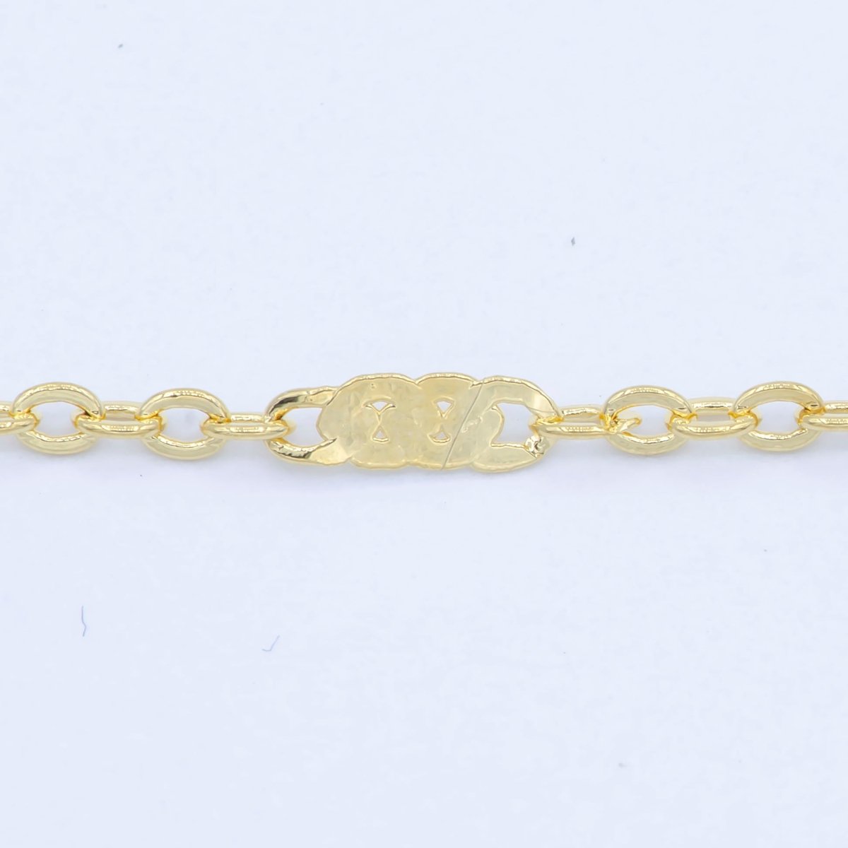 24K Gold Filled 2.2mm Unique Round Rolo Cable Triple Flat Link 18 Inch Chain Necklace | WA-194 Clearance Pricing - DLUXCA