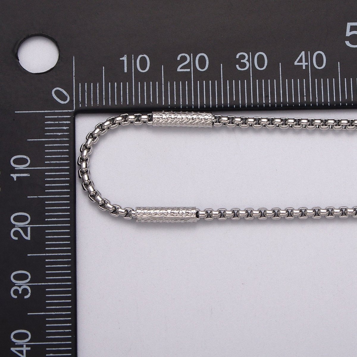 24K Gold Filled 2.5mm, 4mm Box Textured Tube Unique Unfinished Chain by Yard in Gold & Silver | ROLL-1055, -1056, ROLL-1102, -1117 Clearance Pricing - DLUXCA